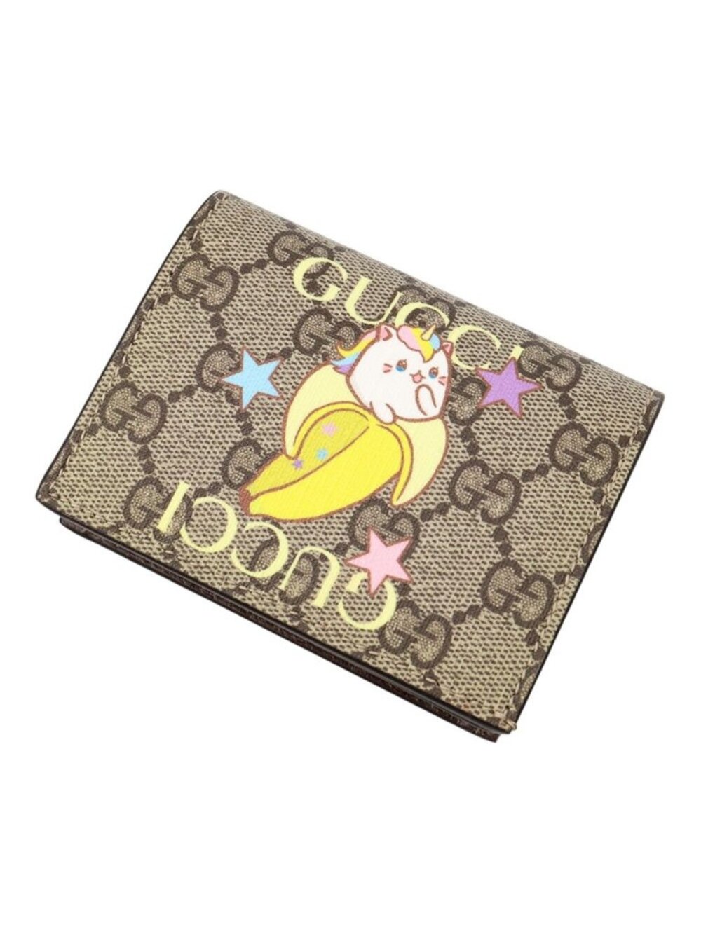 Gucci Bifold Wallet GG Supreme Bananya Compact Leather